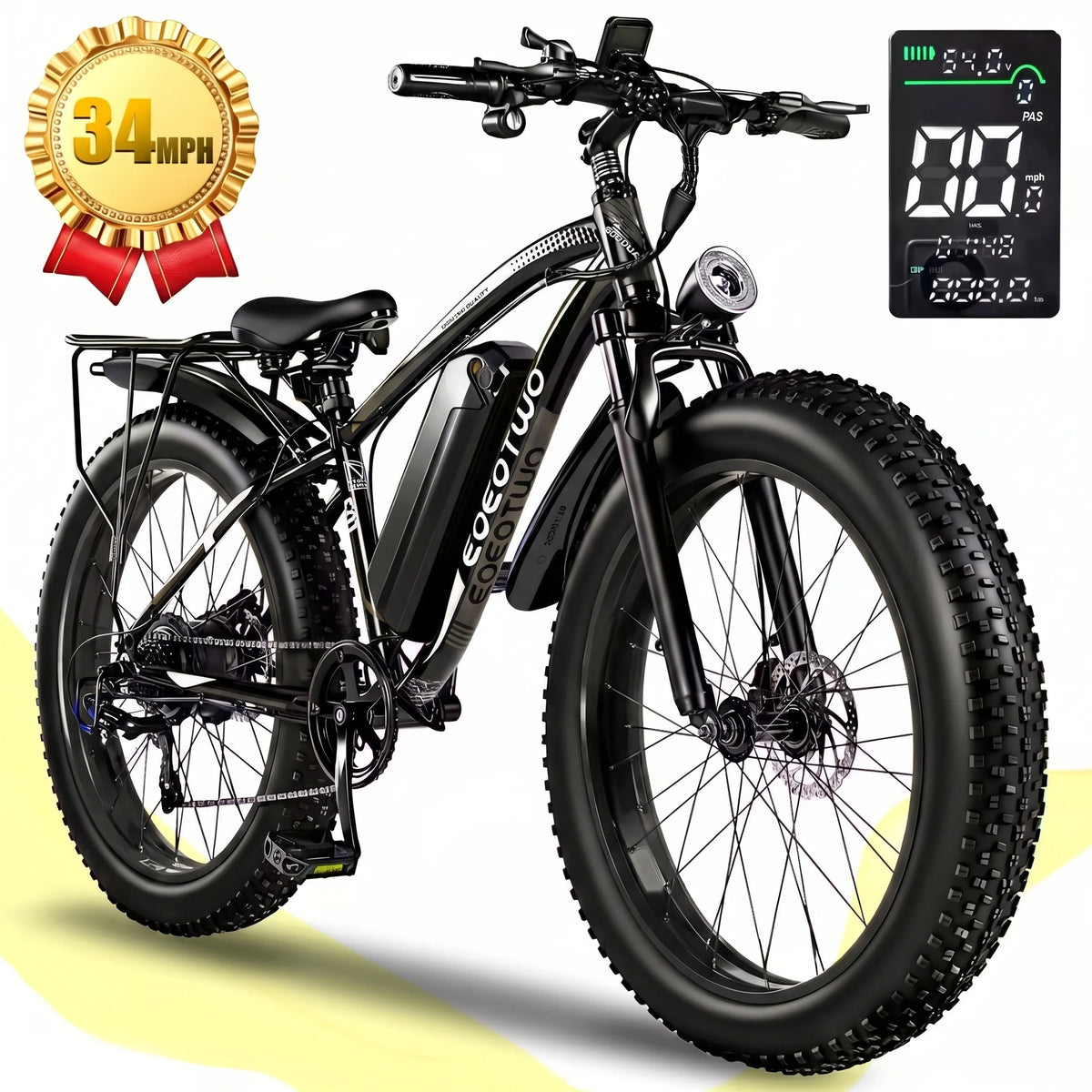 Eoeotwo 1500W Adult Fat Tire All Terrain Electric Commuter Bike