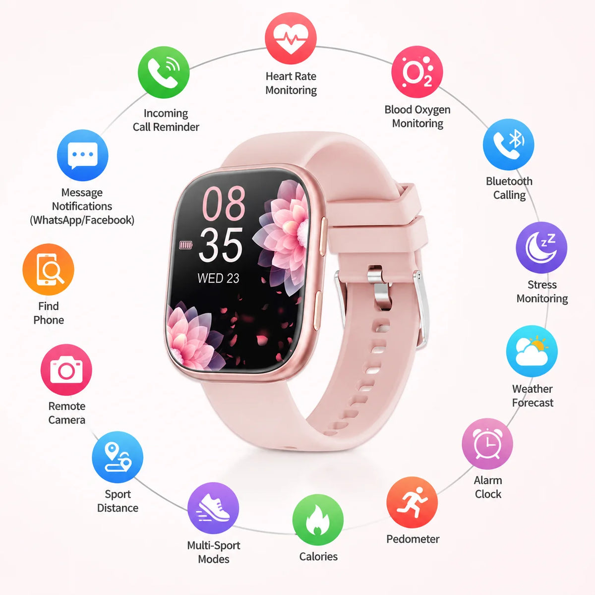 Smartwatch With Bluetooth Calling Fitness Tracking And Heart Rate Monitor