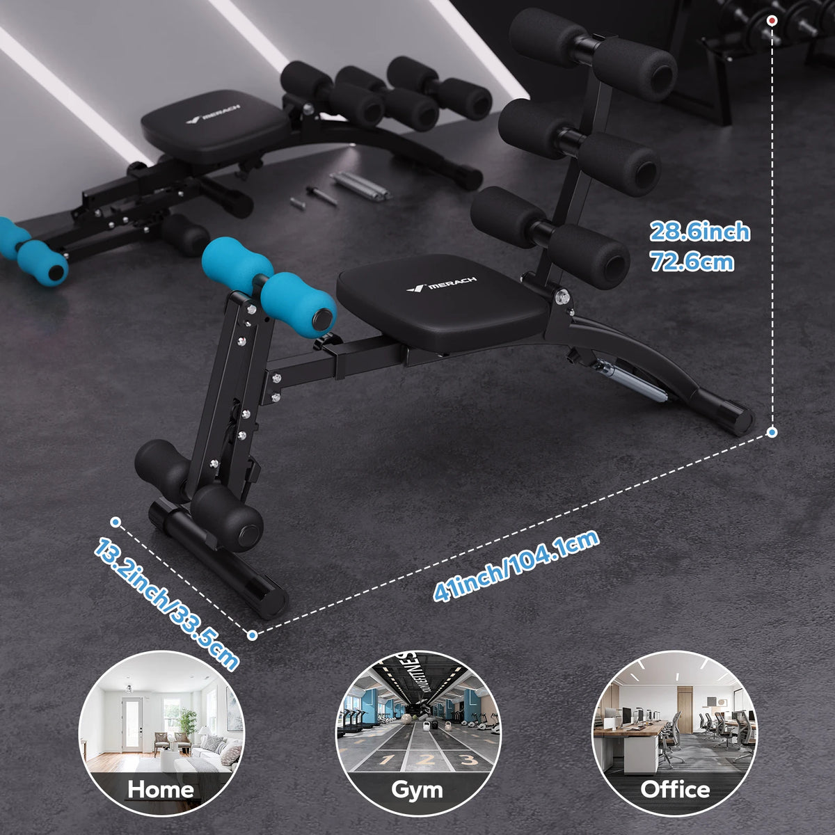 MERACH Adjustable Ab Trainer Bench for Home Gym Core Workouts