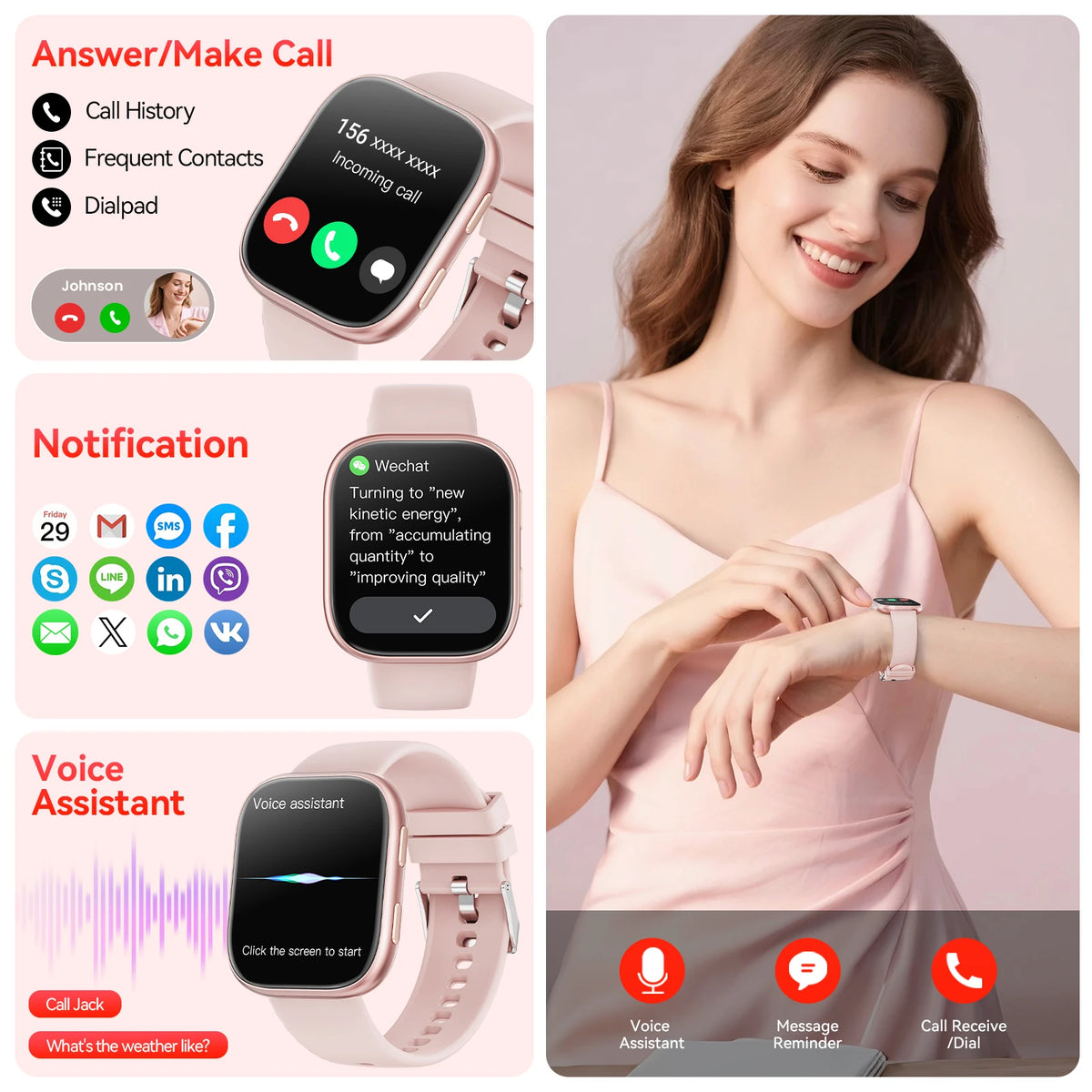 Smartwatch With Bluetooth Calling Fitness Tracking And Heart Rate Monitor