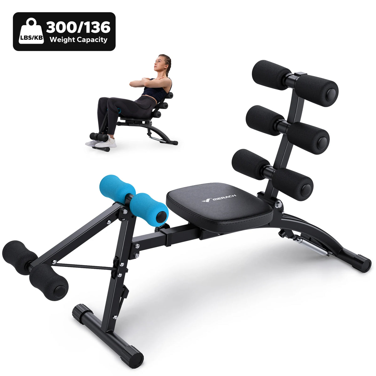 MERACH Adjustable Ab Trainer Bench for Home Gym Core Workouts