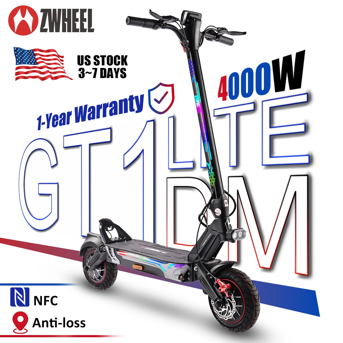 ZWHEEL GT1 Lite Dual Motor Electric Scooter Off Road Ready