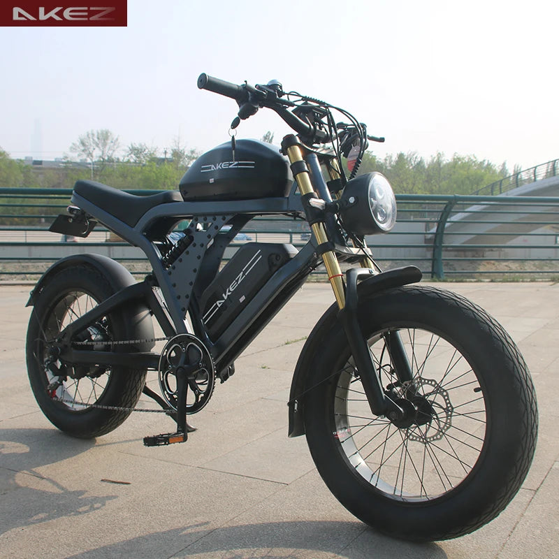 AKEZ King Kong 1500W Fat Tire Electric Bike Dual Suspension