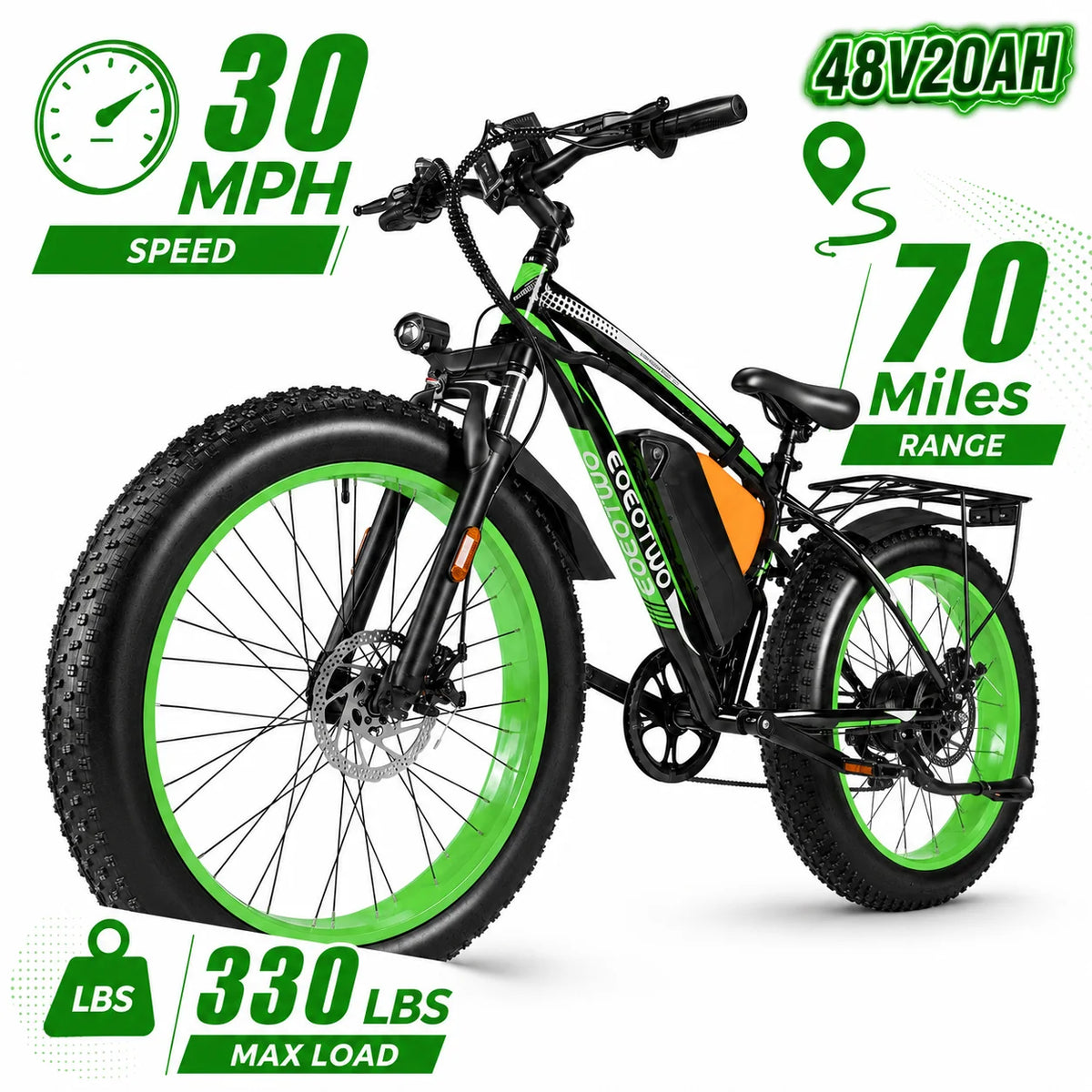 Fat Tire Electric Bike With 1000W Motor And 48V Battery