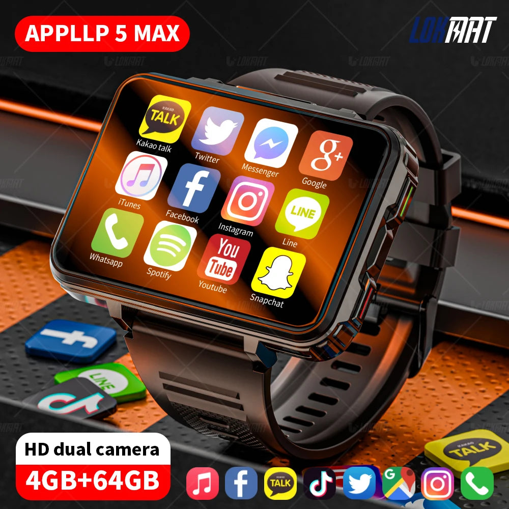 LOKMAT Android Smartwatch Phone With 4G WiFi And Dual Cameras