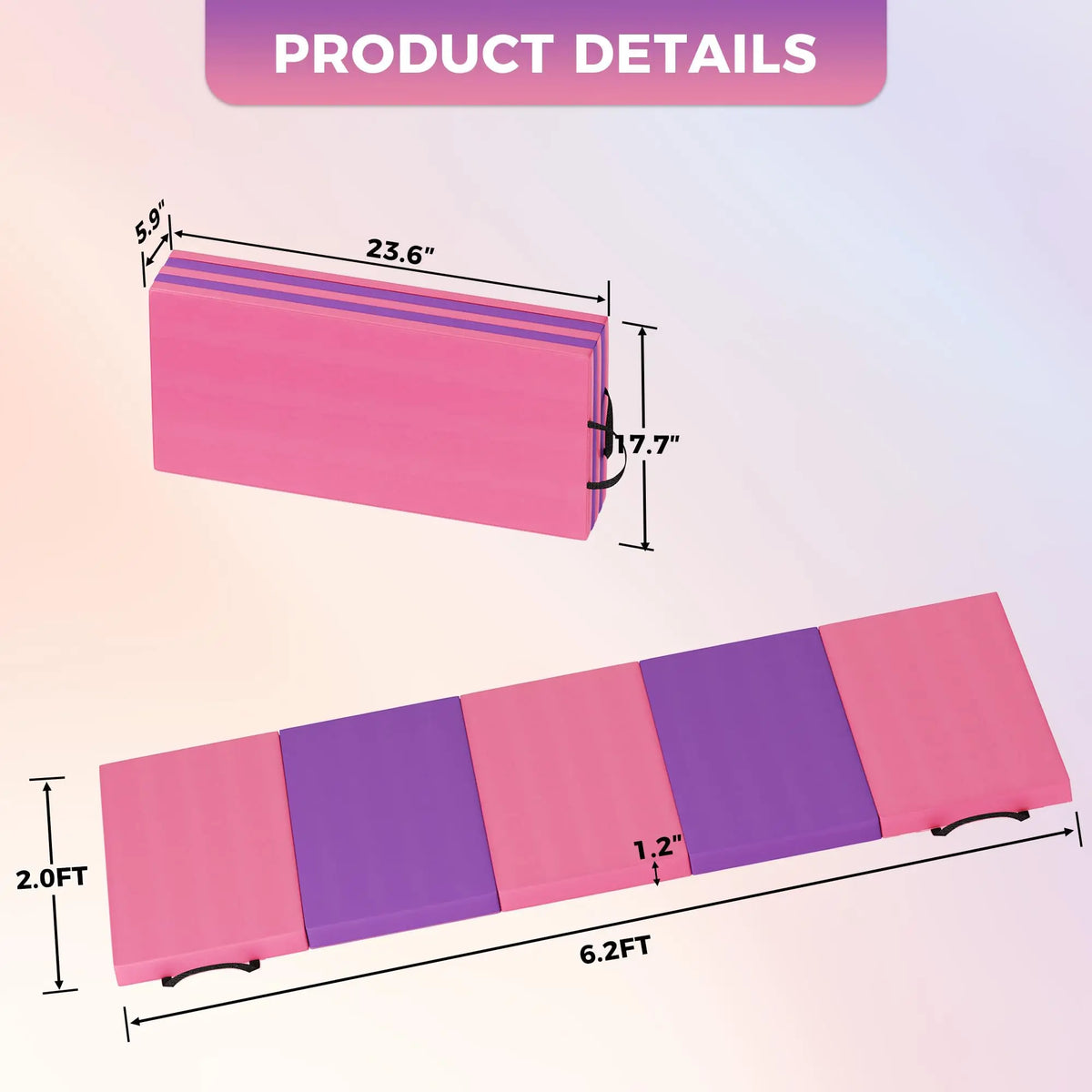HiMISS Folding Gymnastics Tumbling Mat For Home Fitness And Yoga