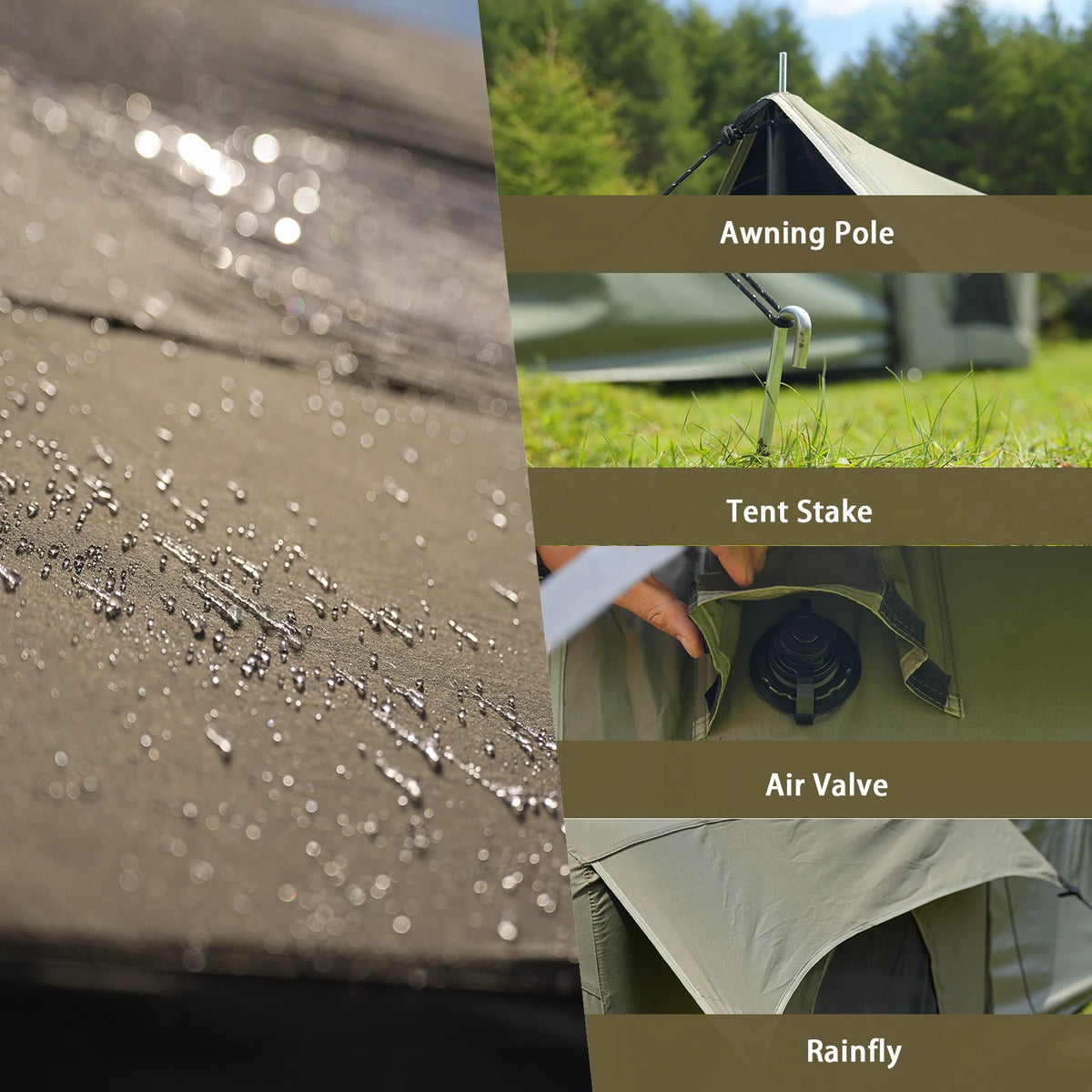 Pakicetus Inflatable Camping Tent With Extended Sun Canopy