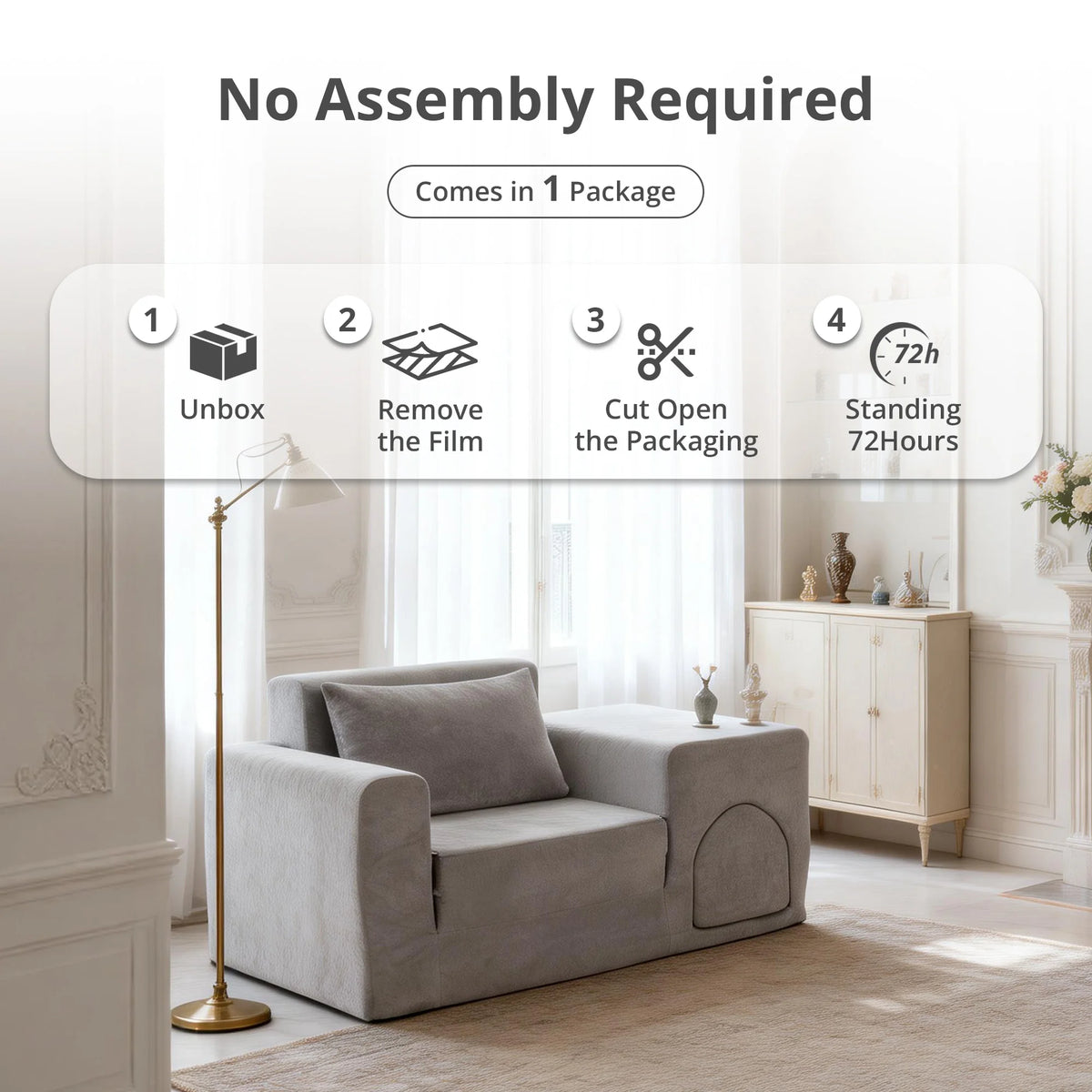 Convertible Sofa Bed With Ottoman For Pets And Small Spaces