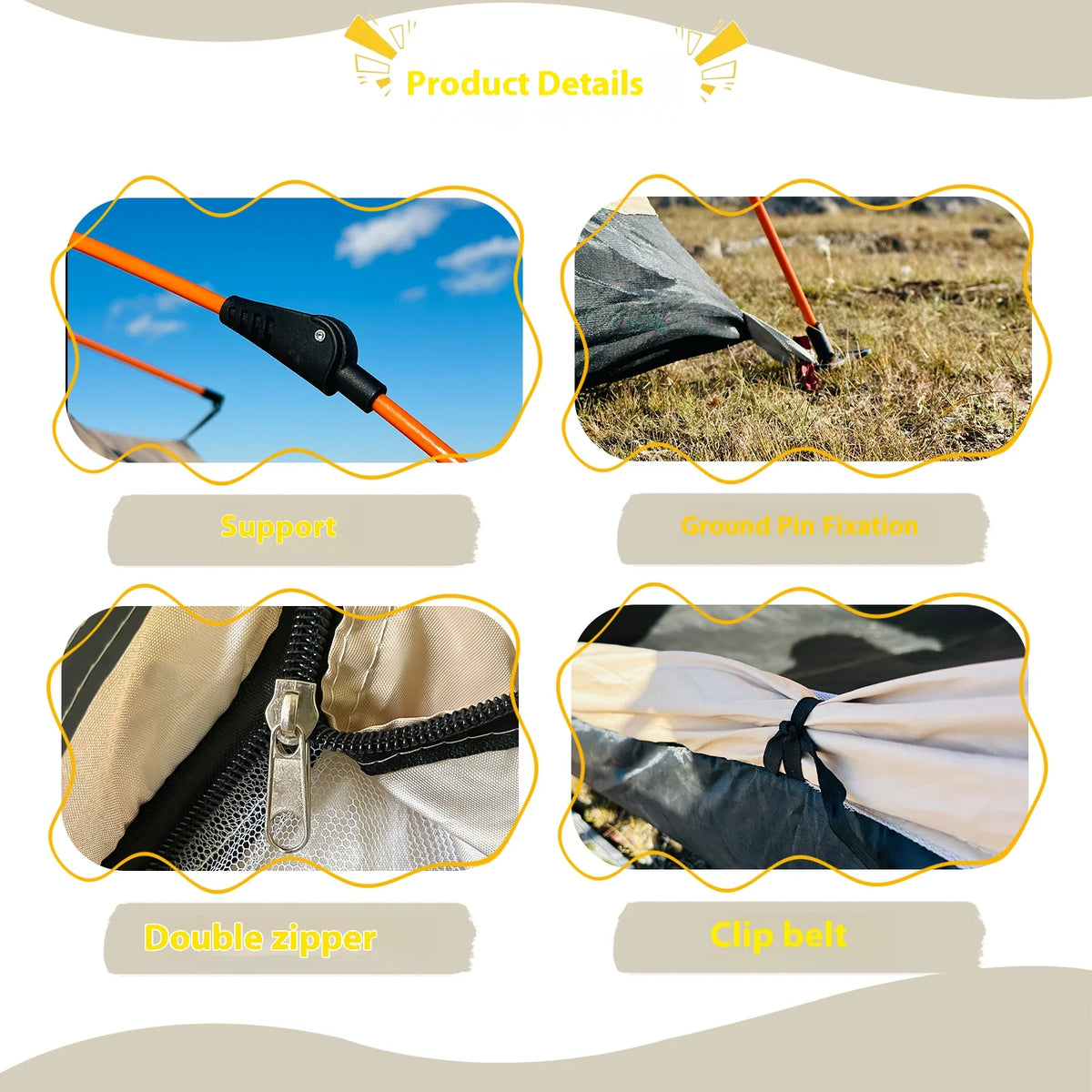 Pakicetus Automatic Pop Up Camping Tent for Hiking and Travel