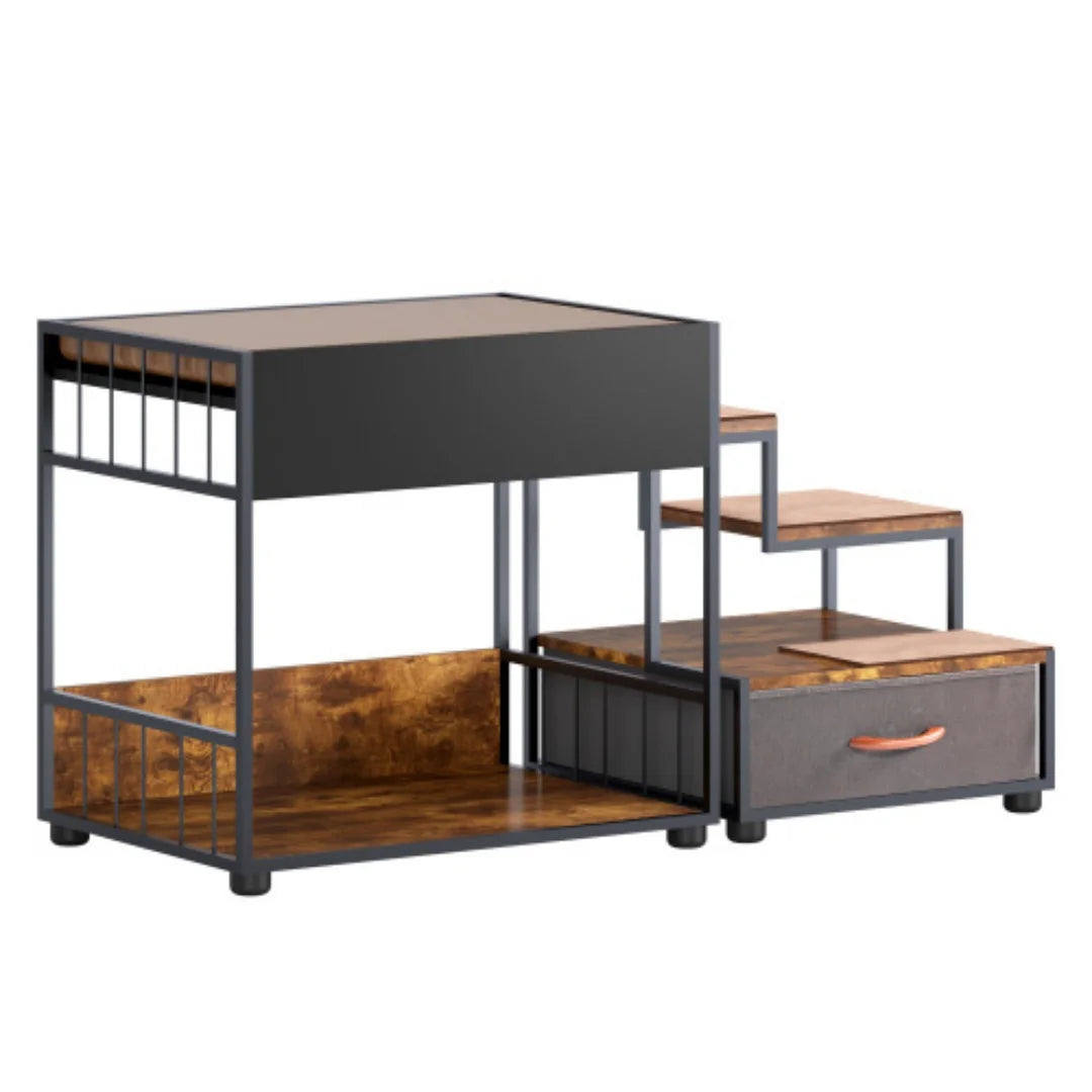 Dog Bunk Bed With Steps Storage And Elevated Window Perch