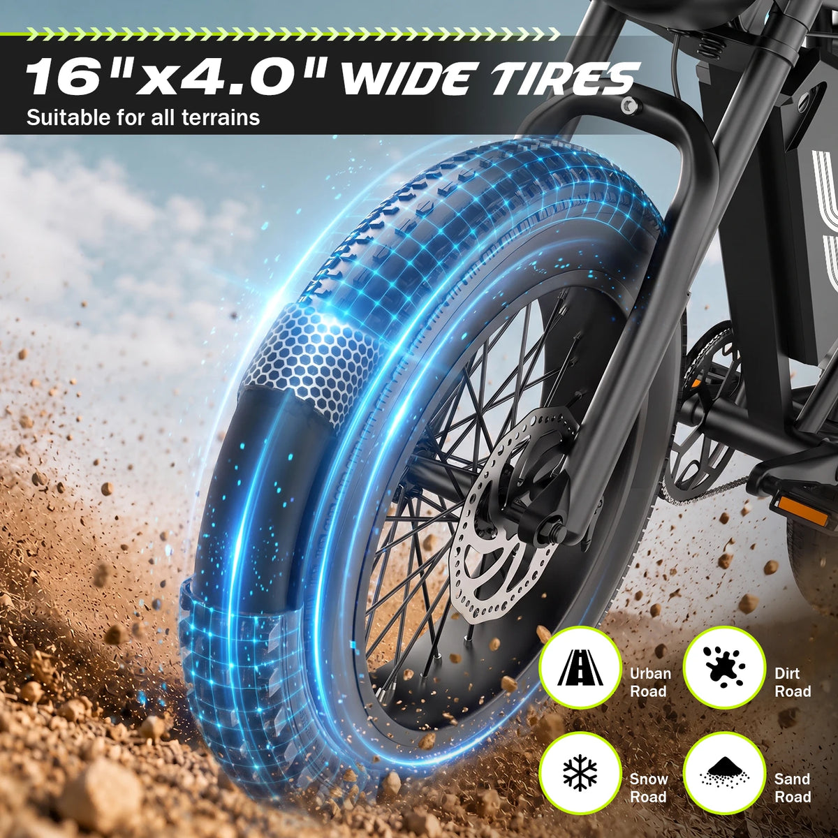 ASKGO Adult Electric Fat Tire All Terrain Dirt Bike