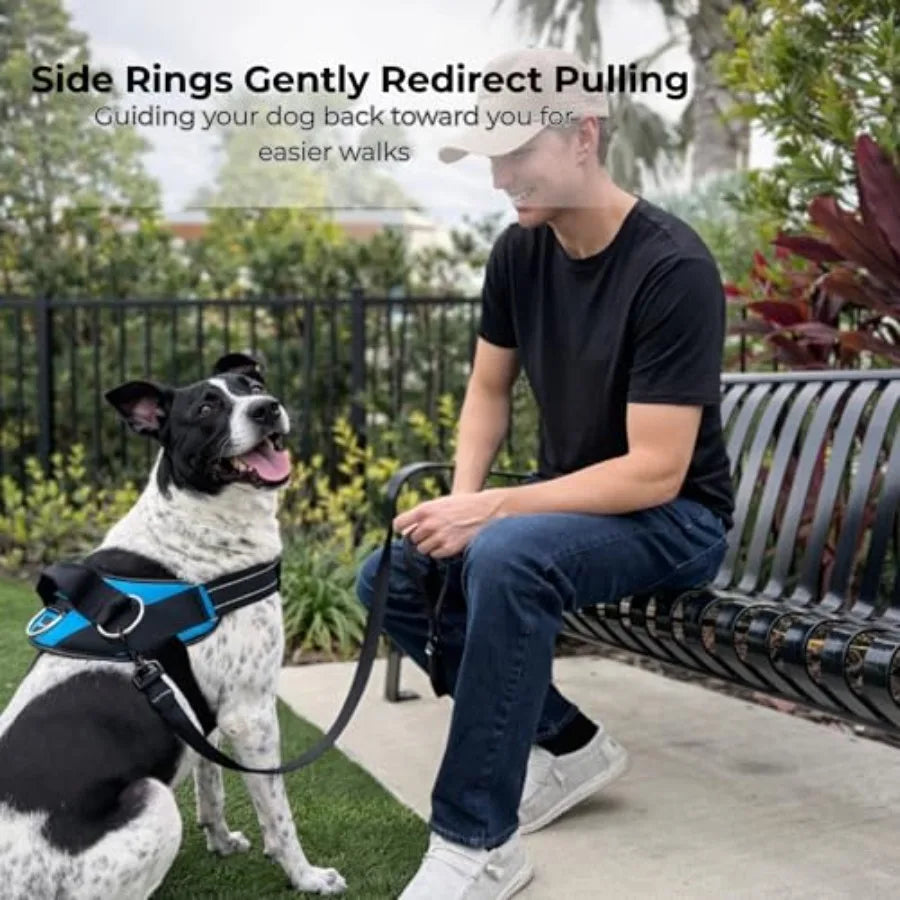 Reflective No Pull Dog Vest Harness With Three Leash Clips