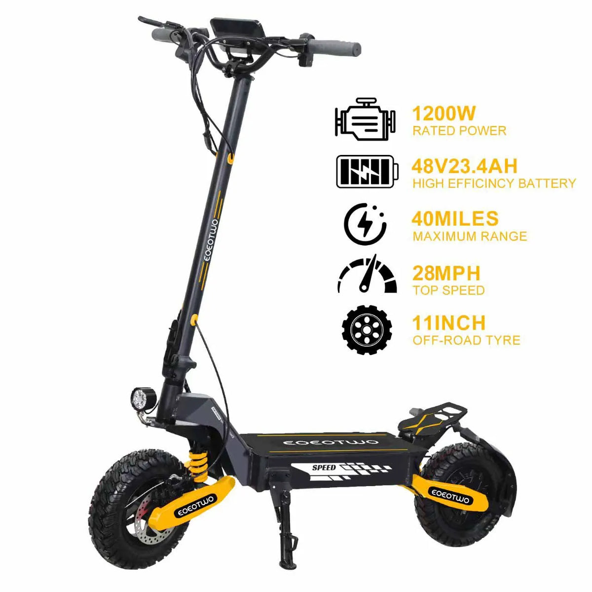 EOEOTWO GT06 Electric Scooter With 1200W Motor And Dual Suspension