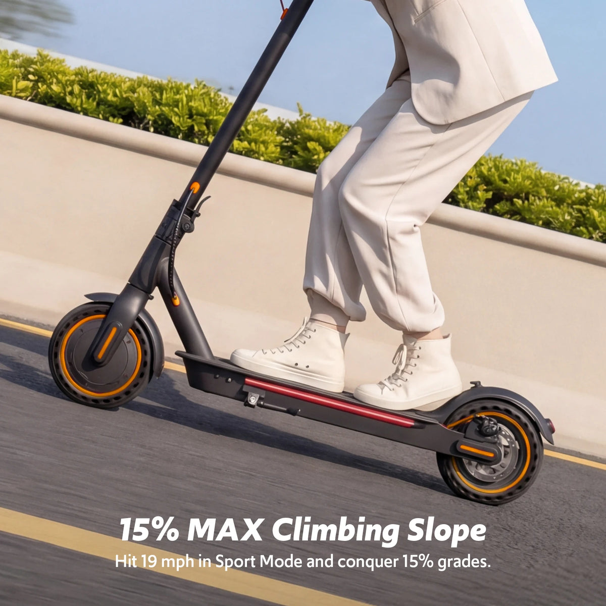 Osboo Foldable Electric Scooter With Dual Suspension And Turn Signals