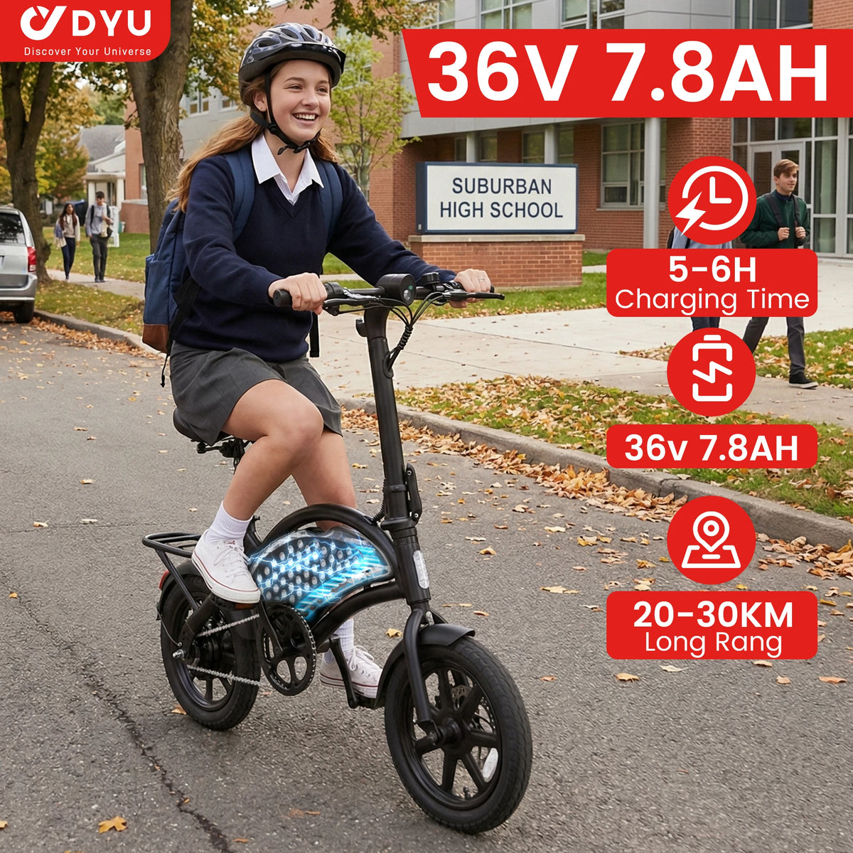 DYU D3F Folding Electric Bike For Convenient City Riding
