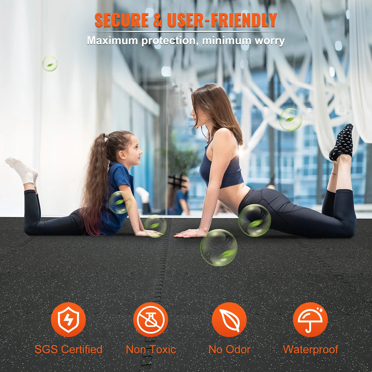 SucceBuy Interlocking Eva Foam With Rubber Gym Exercise Mats