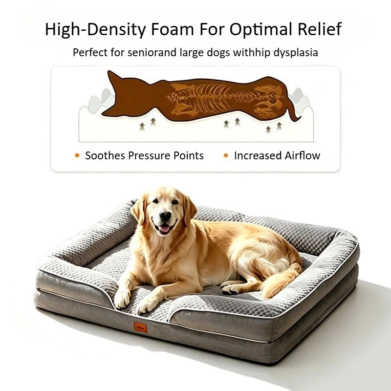 Orthopedic Memory Foam Dog Bed With Waterproof Washable Cover