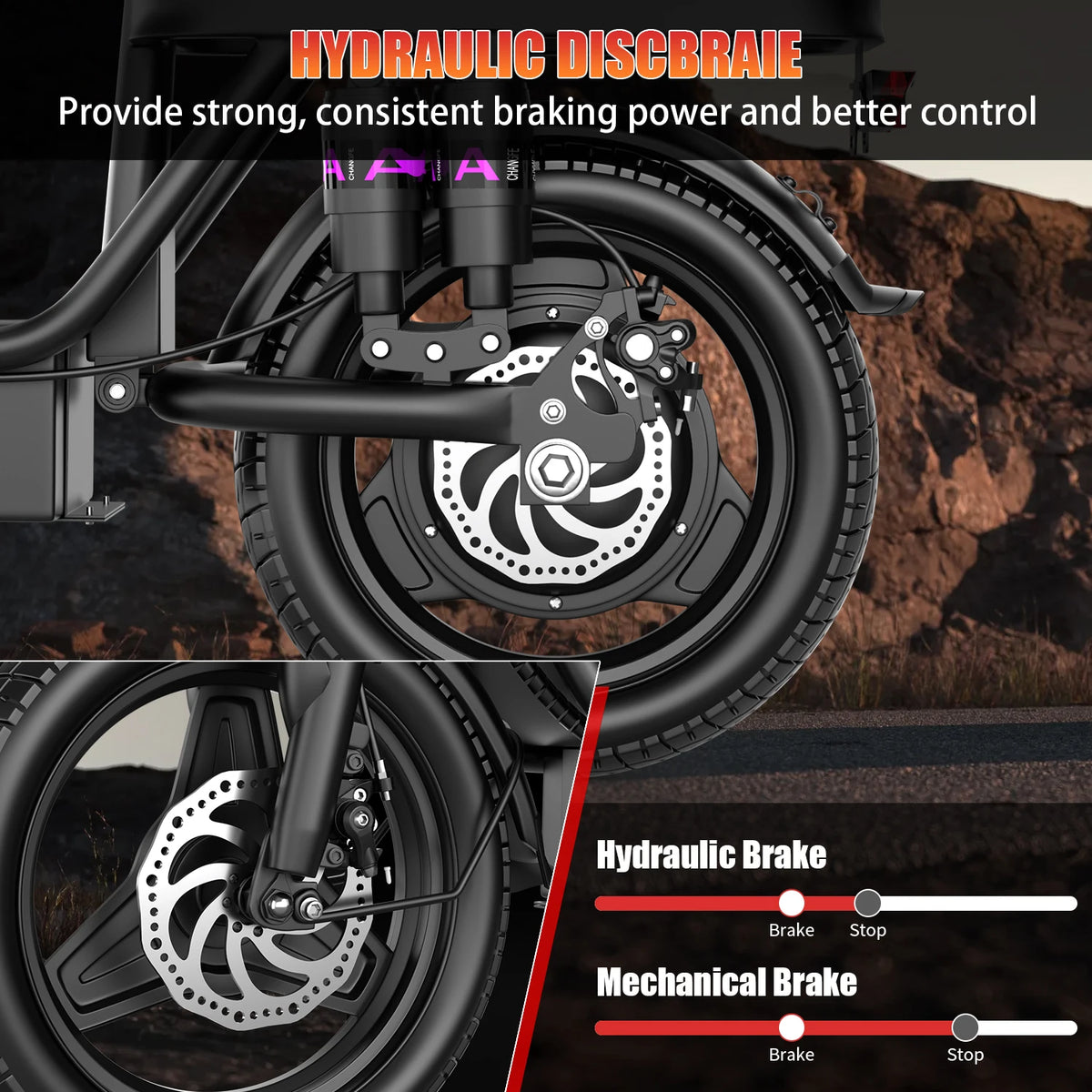 UPlee GQ8 Folding Fat Tire Electric Bike With 500W Peak Motor