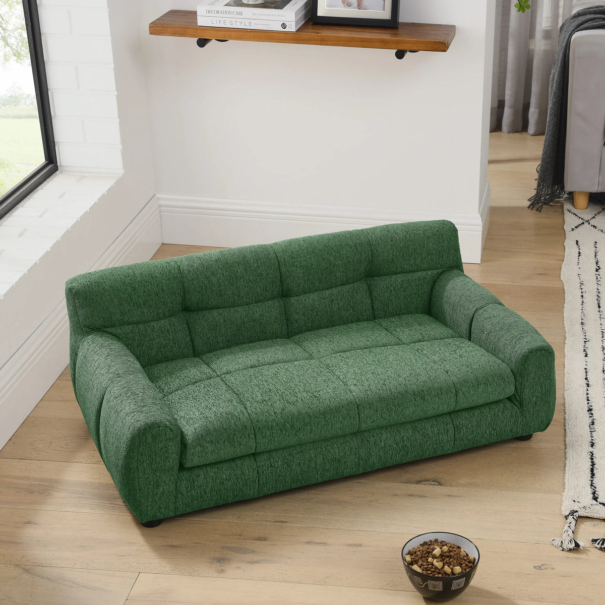 Breathable Dog Sofa Bed With Backrest And Armrests