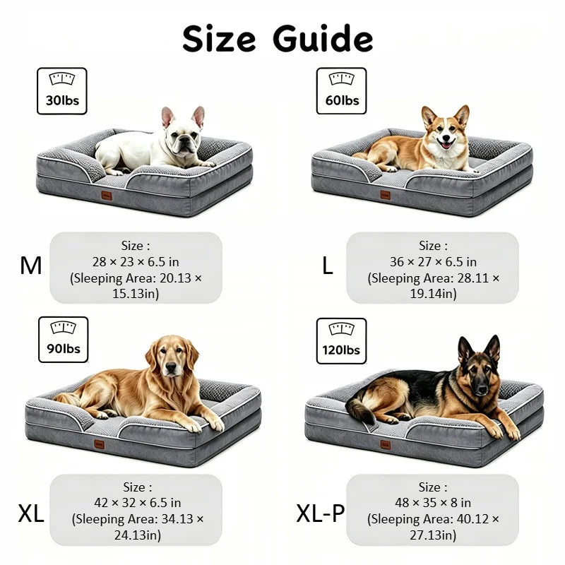 Orthopedic Memory Foam Dog Bed With Waterproof Washable Cover