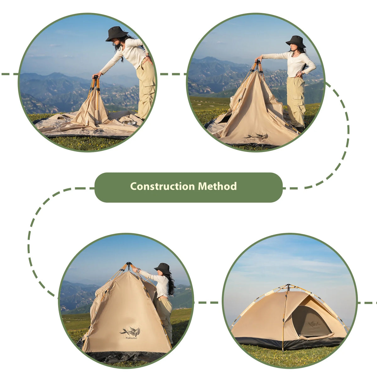Pakicetus Automatic Pop Up Camping Tent for Hiking and Travel