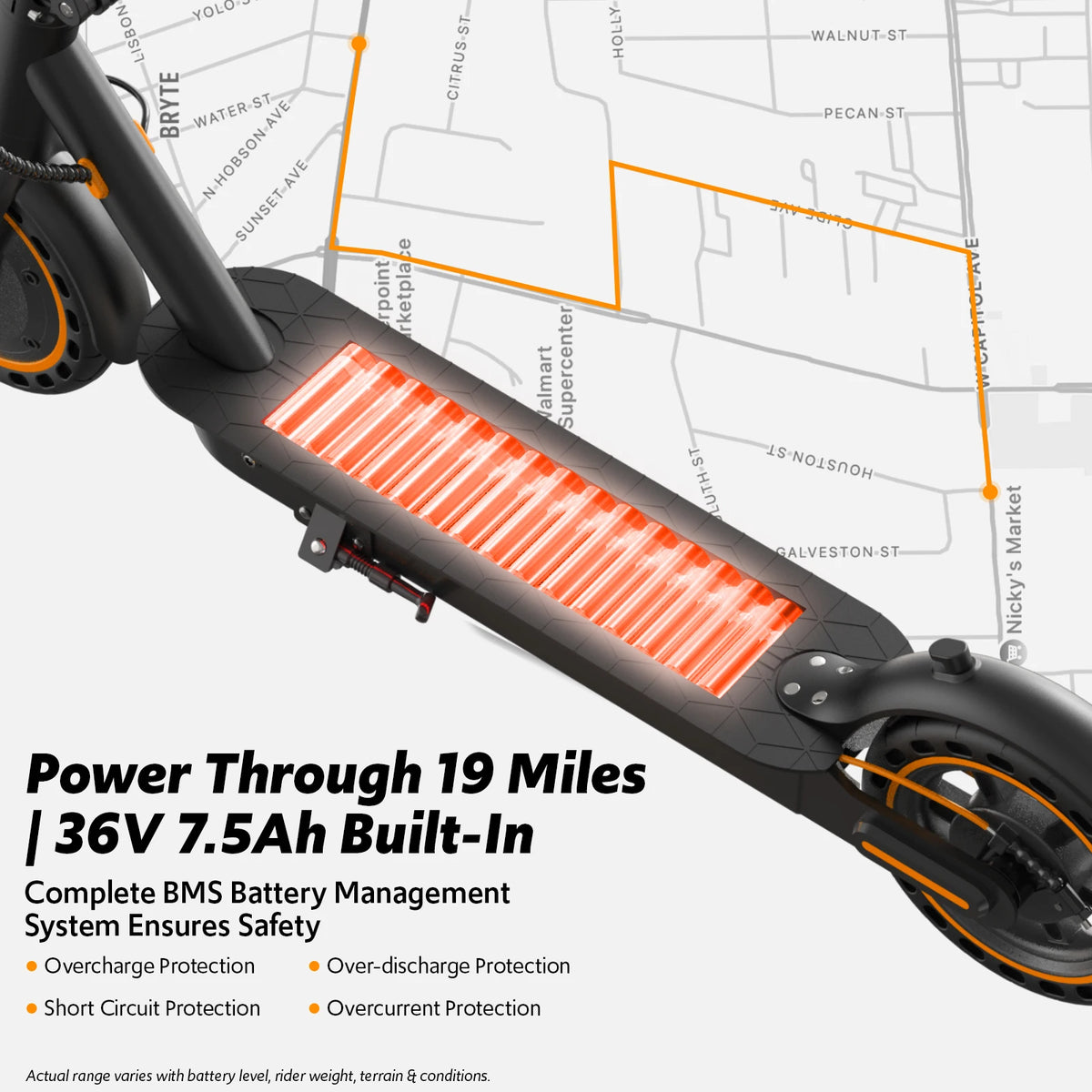 Osboo Foldable Electric Scooter With Dual Suspension And Turn Signals