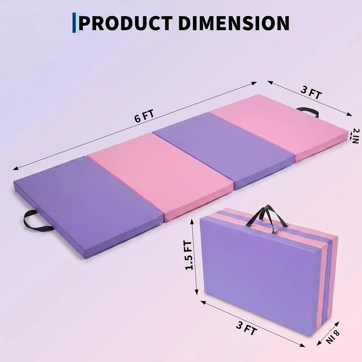 HiMISS Four Fold Gymnastics Mat for Tumbling, Yoga and Workouts