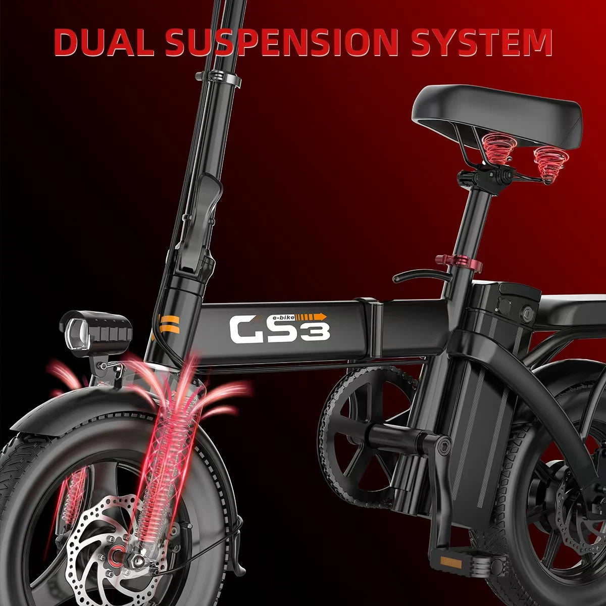 UPlee GS3 Folding Electric Bike With Powerful 500W Motor Power