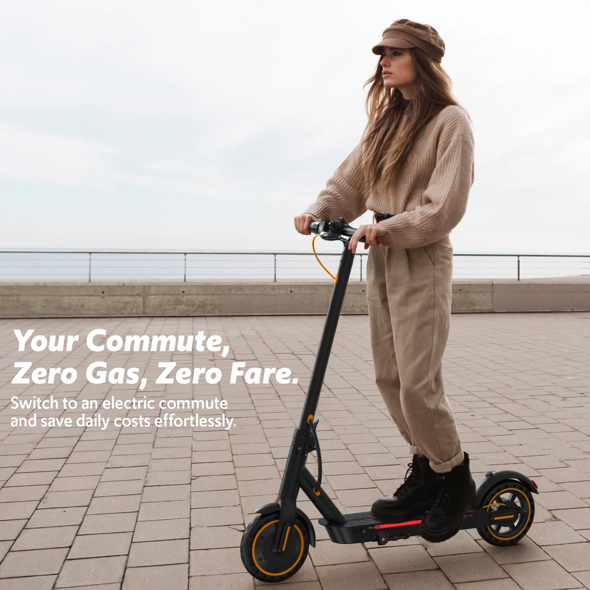 Osboo Foldable Electric Scooter With Dual Suspension And Turn Signals