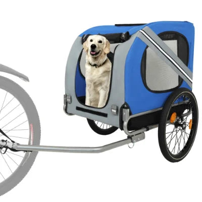 Foldable Pet Bicycle Trailer for Large Dogs and Outdoor Adventures