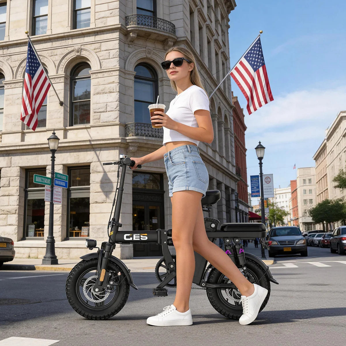 UPlee GE5 Folding Fat Tire Electric Bike For Adults