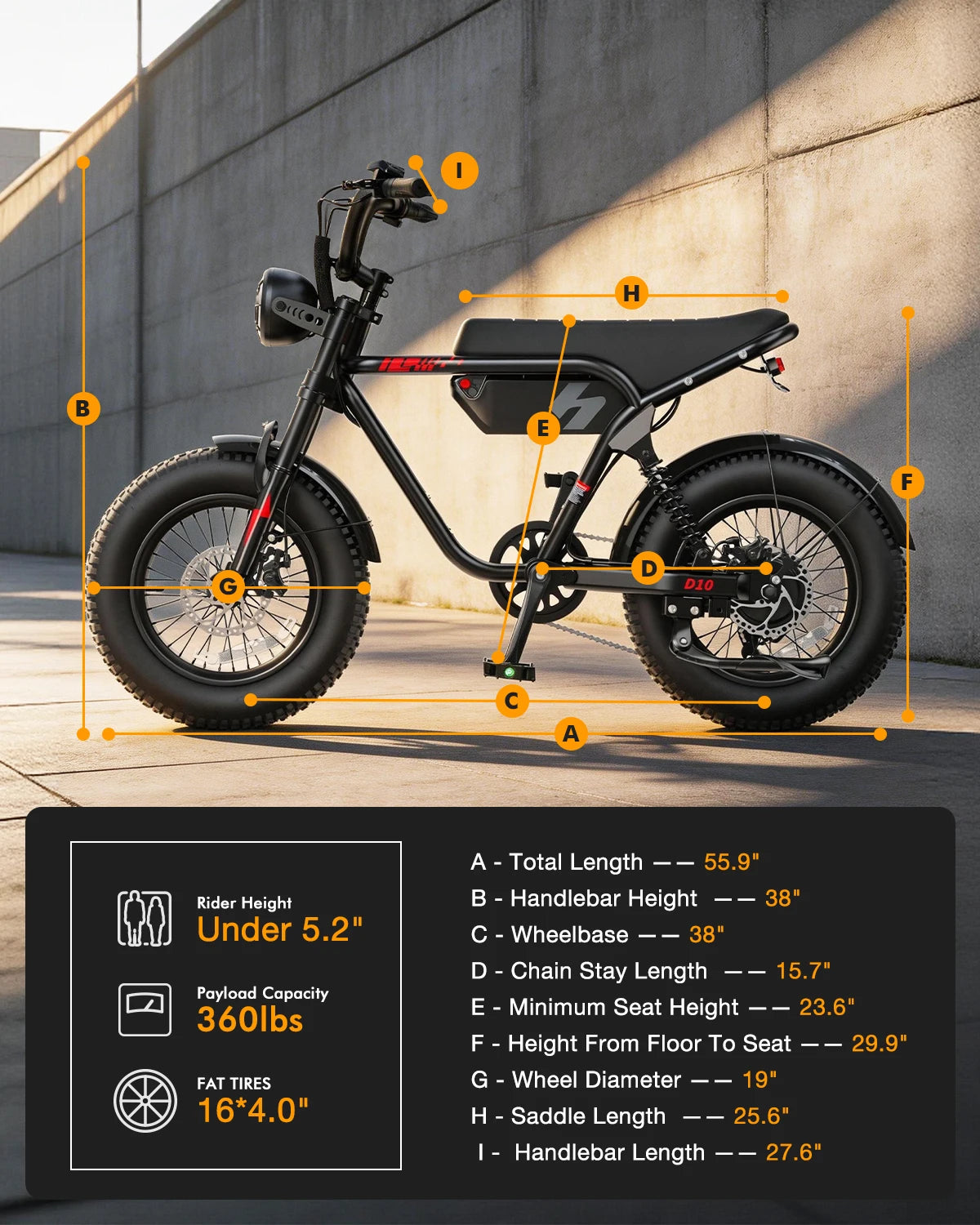 Hopepeak D10 Full Suspension Fat Tire Electric Mountain Bike