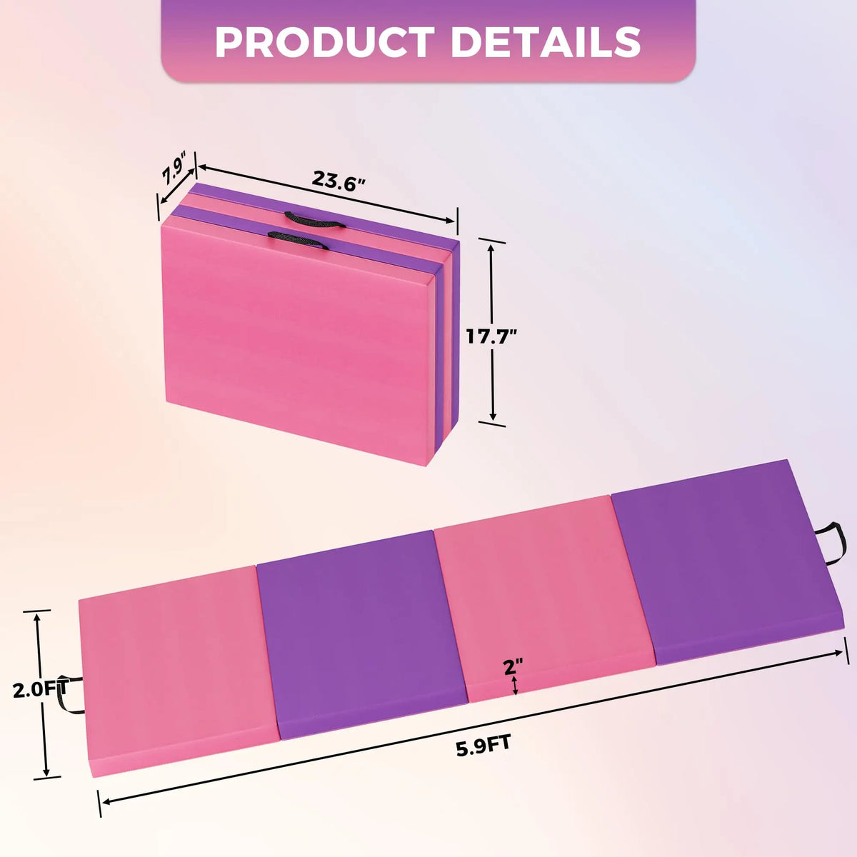 HiMISS Folding Gymnastics Tumbling Mat For Home Fitness And Yoga