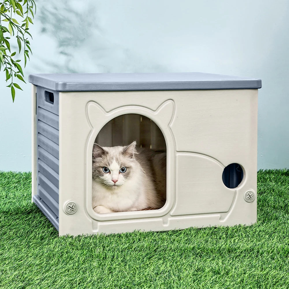 Rainproof Outdoor Cat House For Cozy All Season Pet Comfort
