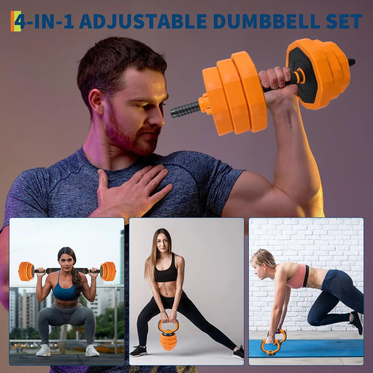 Adjustable Dumbbell Set With Connector For Versatile Home Strength Training