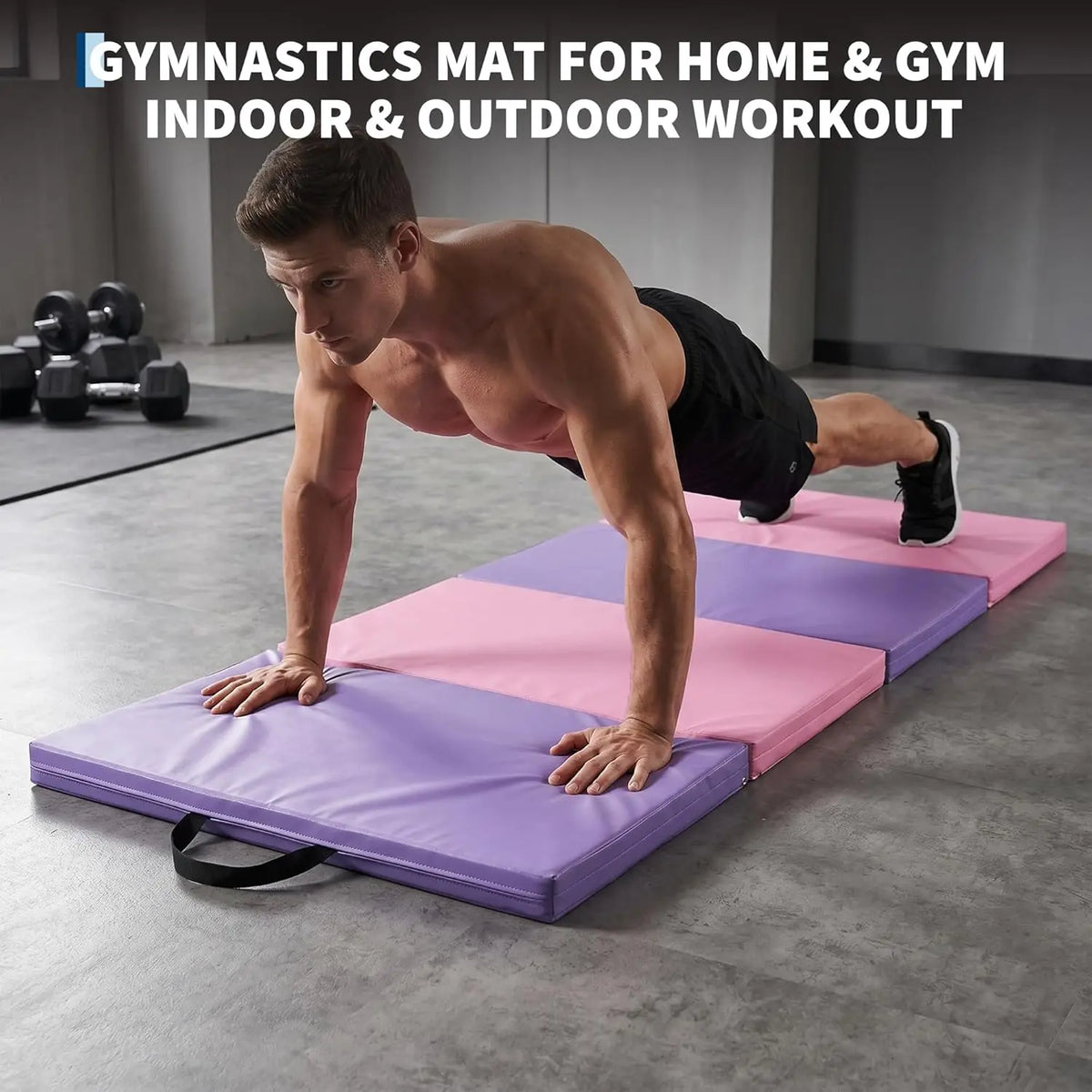 HiMISS Four Fold Gymnastics Mat for Tumbling, Yoga and Workouts