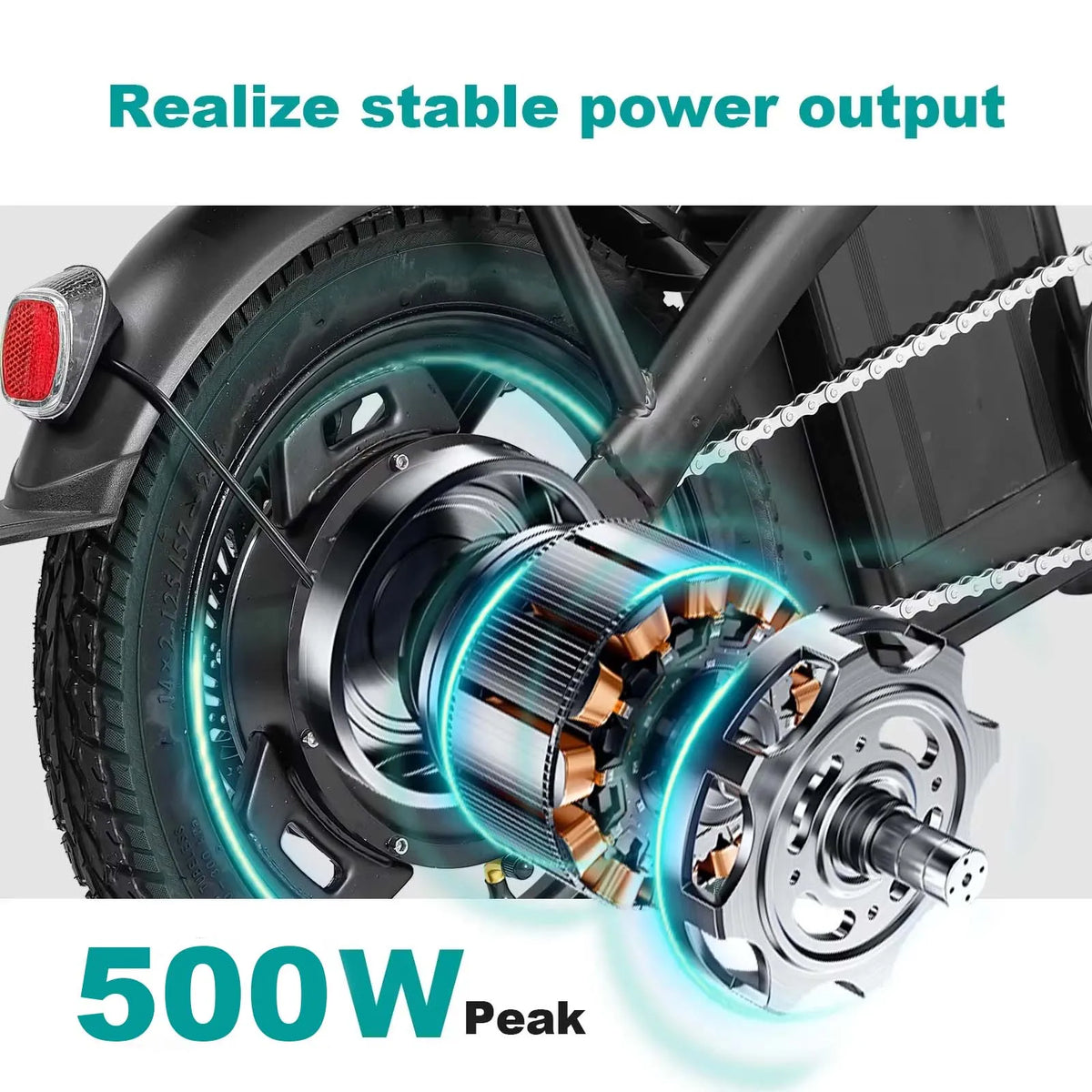 Terrosor Folding Electric Bike With 500W Motor And Detachable Battery