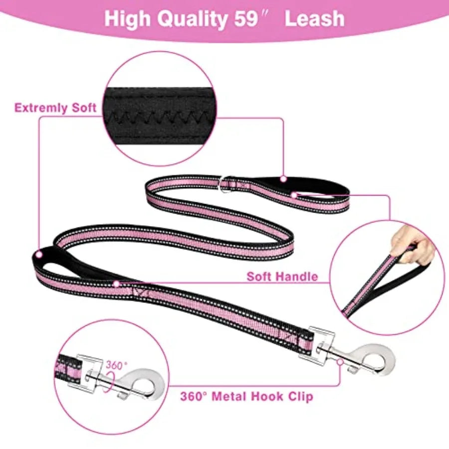 Reflective Nylon No Pull Dog Harness Collar And Leash Set