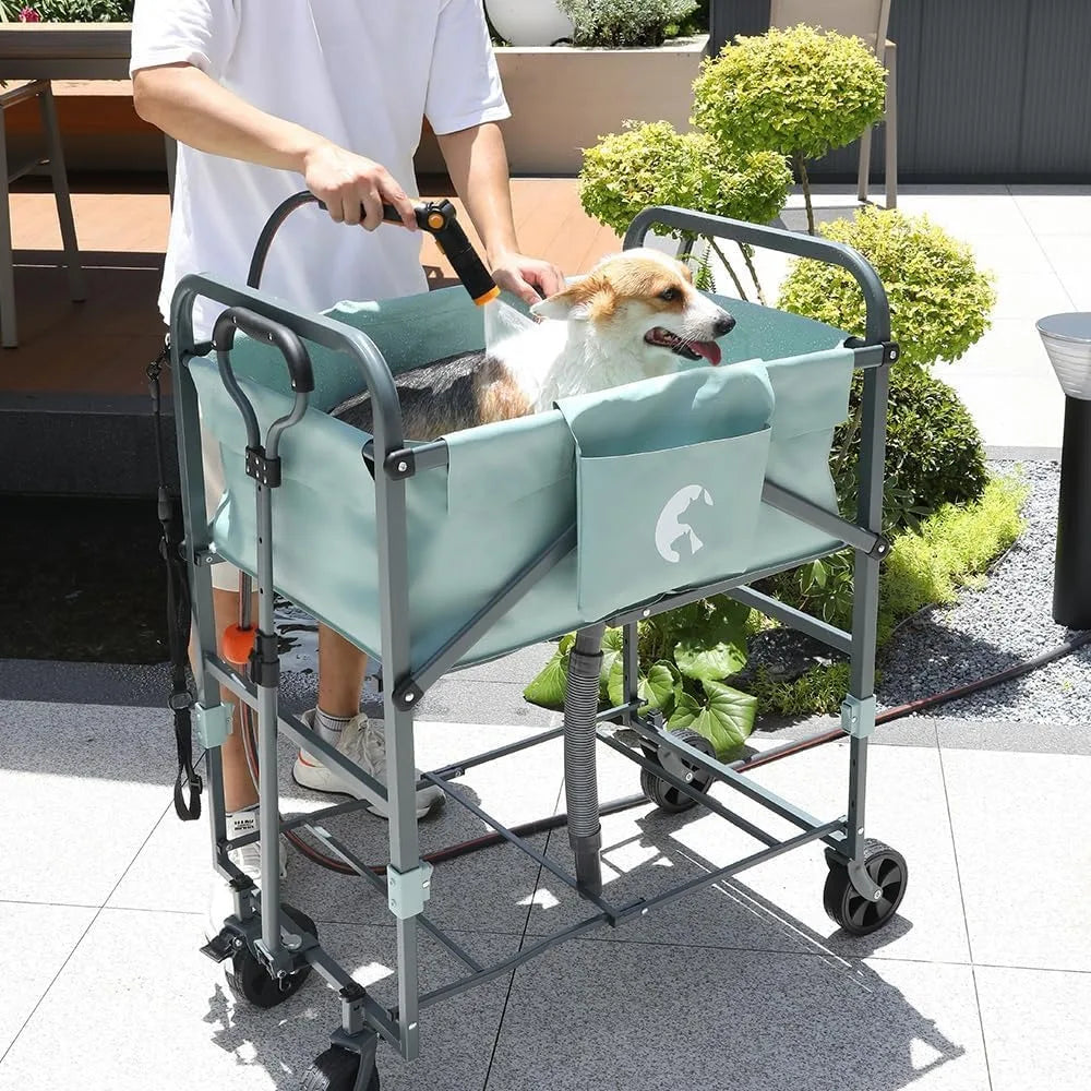 Garvee Portable Pet Grooming Bath Frame With Breathable Mesh Rack