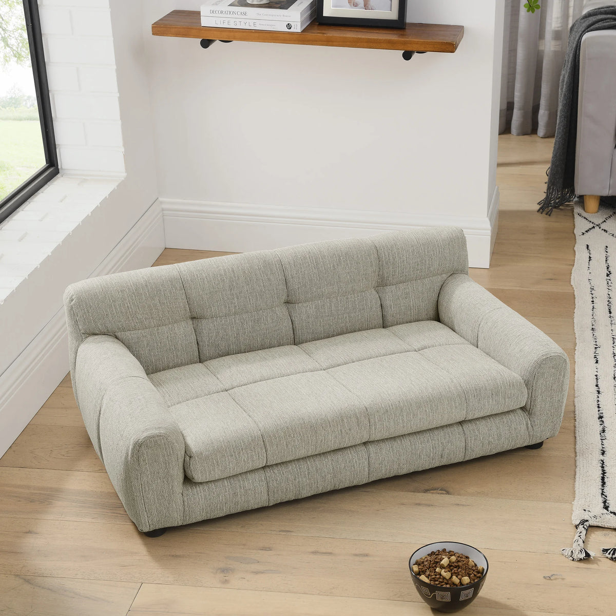 Breathable Dog Sofa Bed With Backrest And Armrests