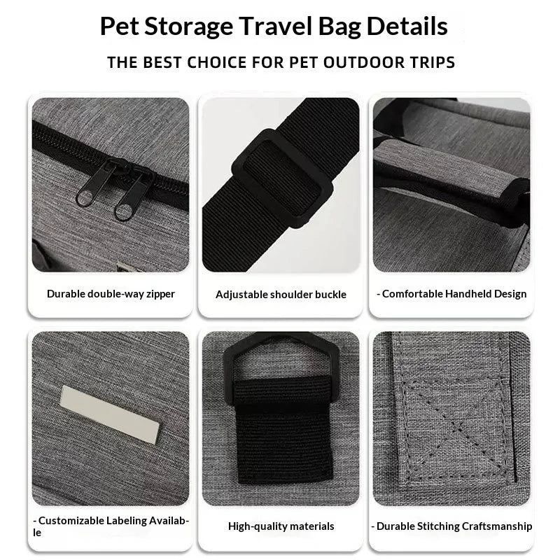 Portable Pet Travel Backpack With Foldable Snack Pouch