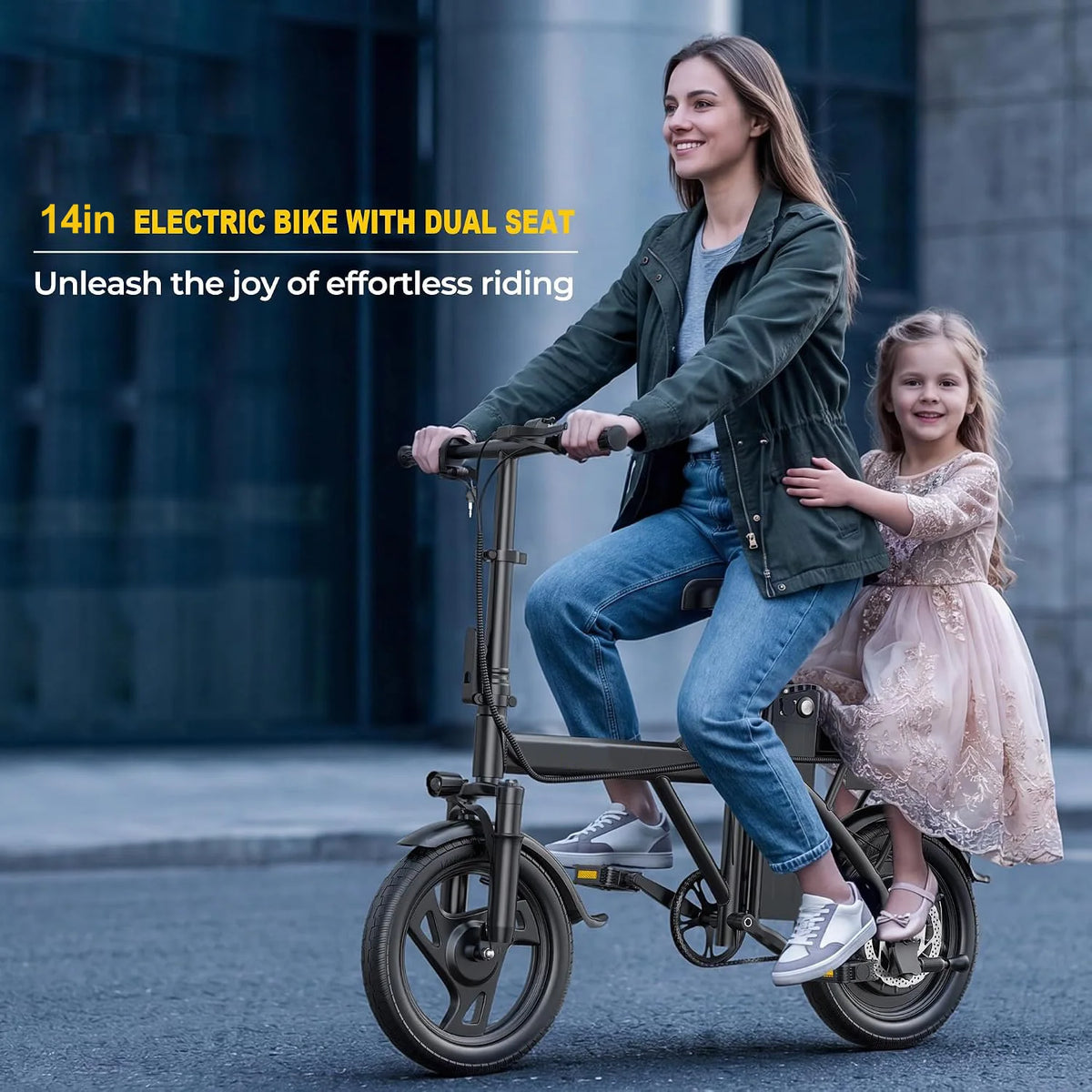 AOVOPRO Foldable Electric Bike With 500W Motor And Two Seats