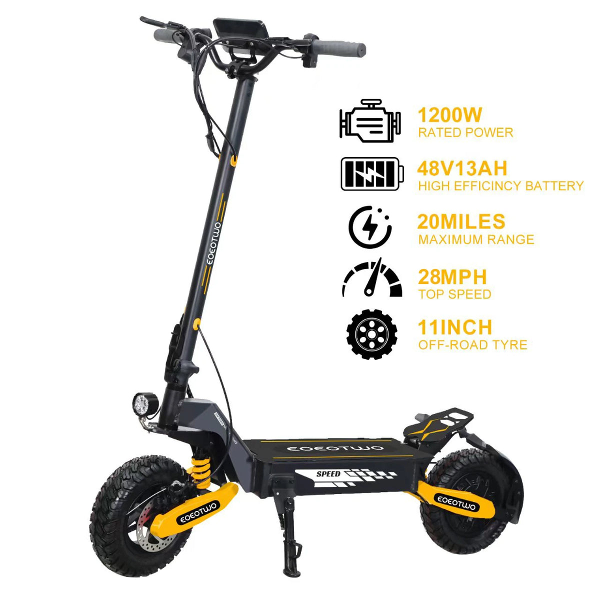 EOEOTWO GT06 Electric Scooter With 1200W Motor And Dual Suspension
