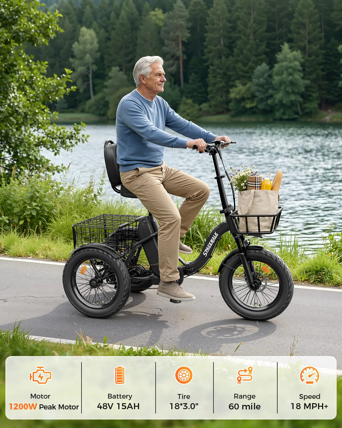 EILLEO SPACEWALK Folding Electric Trike for Adults