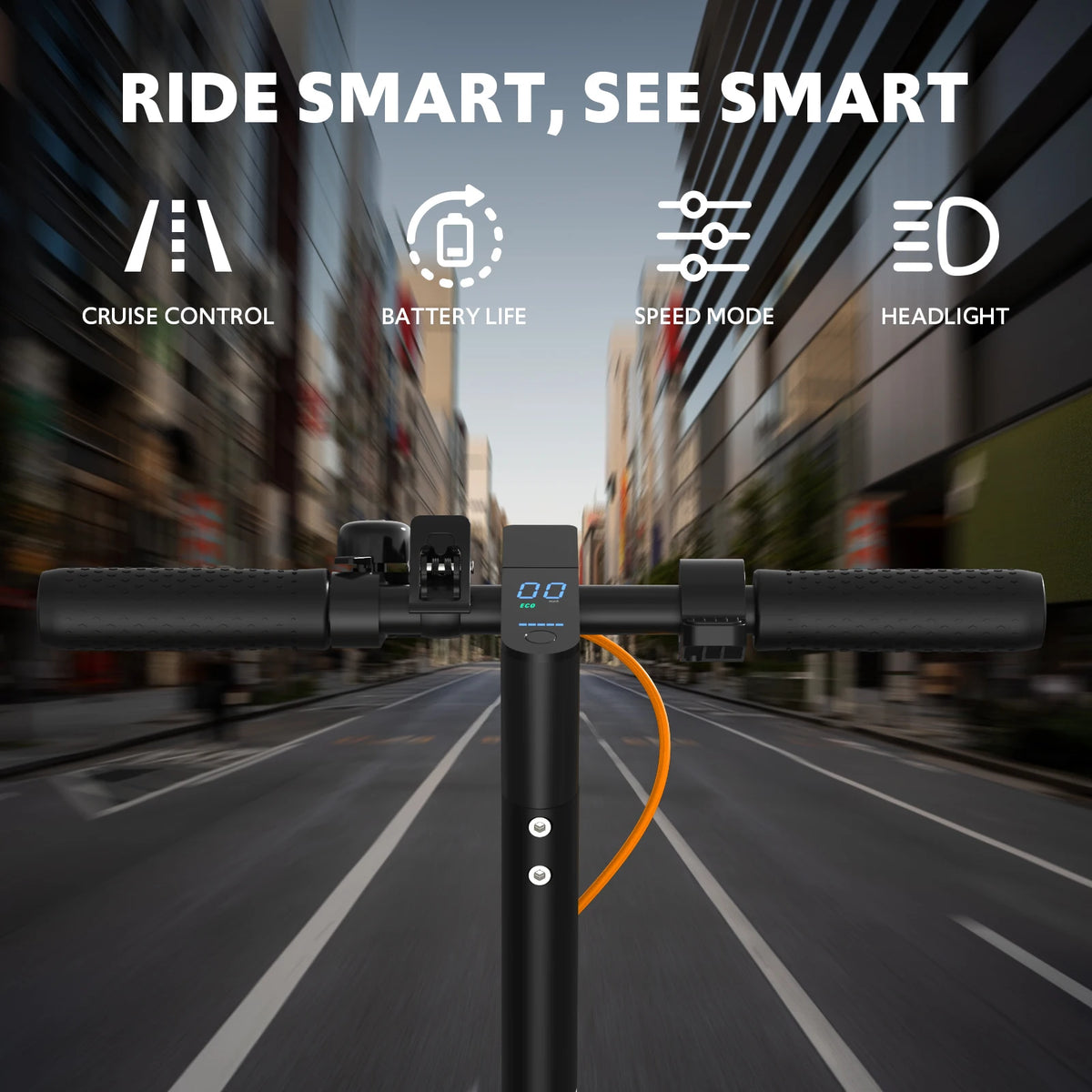 Osboo Foldable Electric Scooter With Dual Suspension And Turn Signals