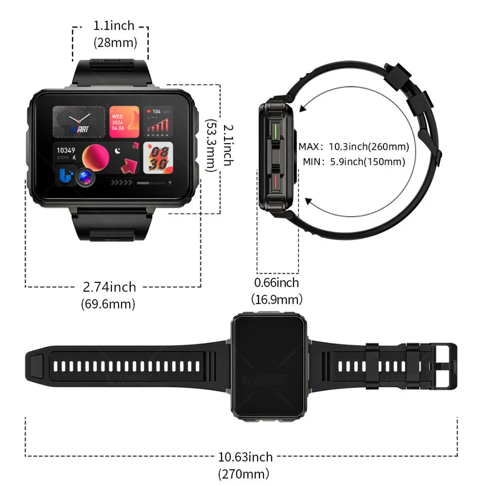 LOKMAT Android Smartwatch Phone With 4G WiFi And Dual Cameras