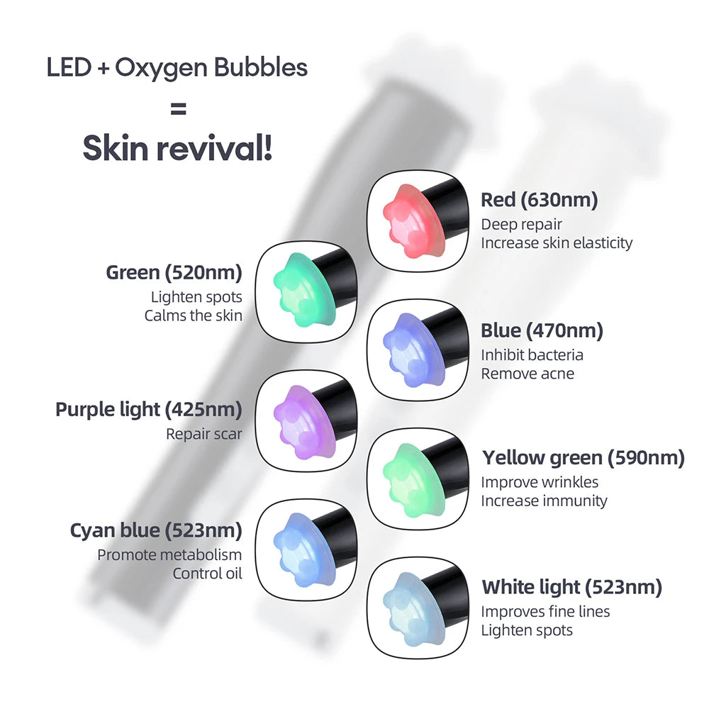 Foreverlily CO2 Oxygen Bubble Pen LED Photon Skin Care Device