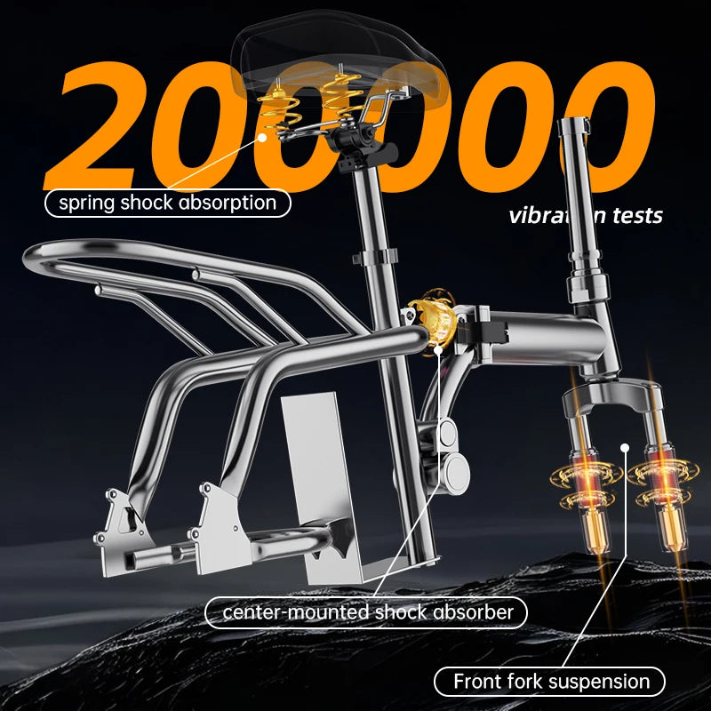 Folding Electric Bicycle With Triple Shock Absorption Dual Disc Brakes