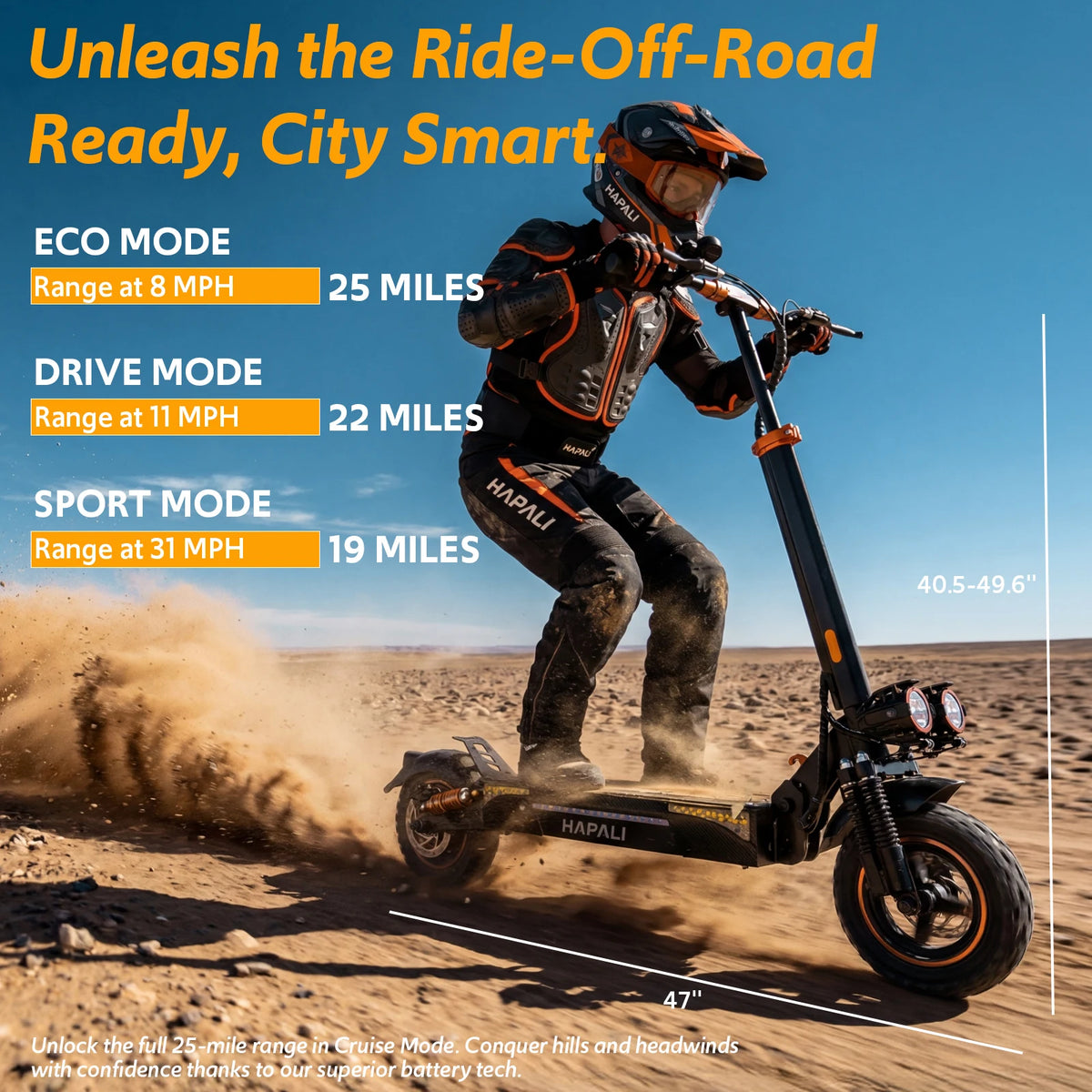 Osboo 1200W Off Road Electric Scooter With Dual Suspension