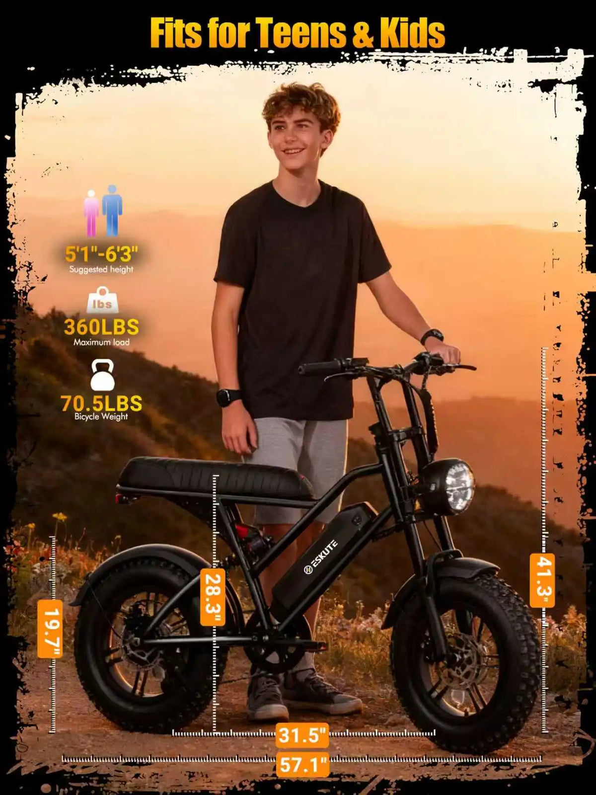 ESKUTE V100 Electric Dirt Bike With Dual Suspension